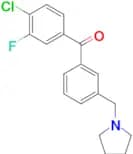 4-chloro-3-fluoro-3′-pyrrolidinomethyl benzophenone