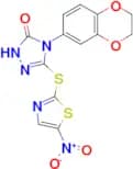 4-(2,3-Dihydrobenzo[b][1,4]dioxin-6-yl)-3-((5-nitrothiazol-2-yl)thio)-1H-1,2,4-triazol-5(4H)-one