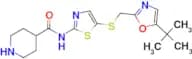 N-(5-(((5-(tert-Butyl)oxazol-2-yl)methyl)thio)thiazol-2-yl)piperidine-4-carboxamide
