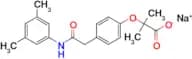Sodium 2-(4-(2-((3,5-dimethylphenyl)amino)-2-oxoethyl)phenoxy)-2-methylpropanoate