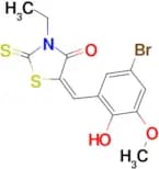 (5E)-5-(5-bromo-2-hydroxy-3-methoxybenzylidene)-3-ethyl-2-thioxo-1,3-thiazolidin-4-one