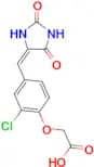 {2-chloro-4-[(E)-(2,5-dioxoimidazolidin-4-ylidene)methyl]phenoxy}acetic acid
