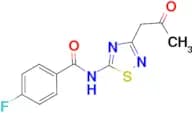 4-fluoro-N-[3-(2-oxopropyl)-1,2,4-thiadiazol-5-yl]benzamide