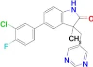 5-(3-Chloro-4-fluorophenyl)-3-methyl-3-(pyrimidin-5-ylmethyl)indolin-2-one