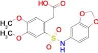 2-(2-((Benzo[d]1,3-dioxolan-5-ylamino)sulfonyl)-4,5-dimethoxyphenyl)acetic acid, 95%