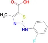 2-((2-Fluorophenyl)amino)-4-methyl-1,3-thiazole-5-carboxylic acid, 95%