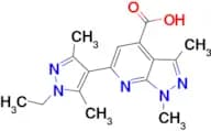 6-(1-ethyl-3,5-dimethyl-1H-pyrazol-4-yl)-1,3-dimethyl-1H-pyrazolo[3,4-b]pyridine-4-carboxylic acid