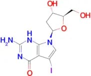 2-Amino-7-((2R,4S,5R)-4-hydroxy-5-(hydroxymethyl)tetrahydrofuran-2-yl)-5-iodo-1H-pyrrolo[2,3-d]pyr…