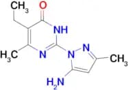 2-(5-amino-3-methyl-1H-pyrazol-1-yl)-5-ethyl-6-methylpyrimidin-4(3H)-one