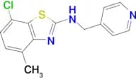 7-chloro-4-methyl-N-(pyridin-4-ylmethyl)-1,3-benzothiazol-2-amine
