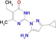 2-(5-amino-3-cyclopropyl-1H-pyrazol-1-yl)-5-ethyl-6-methylpyrimidin-4(3H)-one
