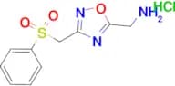 (3-((phenylsulfonyl)methyl)-1,2,4-oxadiazol-5-yl)methanamine hydrochloride
