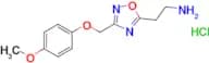 2-(3-((4-methoxyphenoxy)methyl)-1,2,4-oxadiazol-5-yl)ethan-1-amine hydrochloride