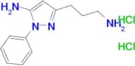 3-(3-aminopropyl)-1-phenyl-1H-pyrazol-5-amine dihydrochloride