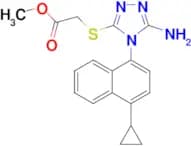 Methyl 2-((5-amino-4-(4-cyclopropylnaphthalen-1-yl)-4H-1,2,4-triazol-3-yl)thio)acetate