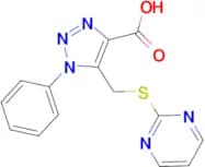 1-phenyl-5-[(pyrimidin-2-ylsulfanyl)methyl]-1H-1,2,3-triazole-4-carboxylic acid
