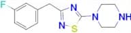 1-{3-[(3-fluorophenyl)methyl]-1,2,4-thiadiazol-5-yl}piperazine