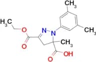1-(3,5-dimethylphenyl)-3-(ethoxycarbonyl)-5-methyl-4,5-dihydro-1H-pyrazole-5-carboxylic acid