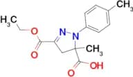 3-(ethoxycarbonyl)-5-methyl-1-(4-methylphenyl)-4,5-dihydro-1H-pyrazole-5-carboxylic acid
