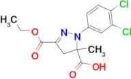 1-(3,4-dichlorophenyl)-3-(ethoxycarbonyl)-5-methyl-4,5-dihydro-1H-pyrazole-5-carboxylic acid