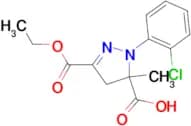 1-(2-chlorophenyl)-3-(ethoxycarbonyl)-5-methyl-4,5-dihydro-1H-pyrazole-5-carboxylic acid
