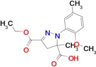 3-(ethoxycarbonyl)-1-(2-methoxy-5-methylphenyl)-5-methyl-4,5-dihydro-1H-pyrazole-5-carboxylic acid