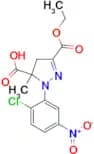 1-(2-chloro-5-nitrophenyl)-3-(ethoxycarbonyl)-5-methyl-4,5-dihydro-1H-pyrazole-5-carboxylic acid