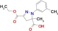 3-(ethoxycarbonyl)-5-methyl-1-(3-methylphenyl)-4,5-dihydro-1H-pyrazole-5-carboxylic acid