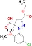 1-(5-chloro-2-methoxyphenyl)-3-(ethoxycarbonyl)-5-methyl-4,5-dihydro-1H-pyrazole-5-carboxylic acid
