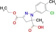 1-(3-chloro-4-methylphenyl)-3-(ethoxycarbonyl)-5-methyl-4,5-dihydro-1H-pyrazole-5-carboxylic acid