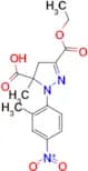 3-(ethoxycarbonyl)-5-methyl-1-(2-methyl-4-nitrophenyl)-4,5-dihydro-1H-pyrazole-5-carboxylic acid