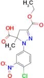 1-(4-chloro-3-nitrophenyl)-3-(ethoxycarbonyl)-5-methyl-4,5-dihydro-1H-pyrazole-5-carboxylic acid