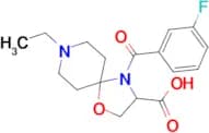 8-ethyl-4-(3-fluorobenzoyl)-1-oxa-4,8-diazaspiro[4.5]decane-3-carboxylic acid