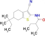 N-[3-cyano-6-(2-methylbutan-2-yl)-4,5,6,7-tetrahydro-1-benzothiophen-2-yl]-2-ethylbutanamide