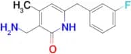 3-(AMINOMETHYL)-6-(3-FLUOROBENZYL)-4-METHYLPYRIDIN-2(1H)-ONE