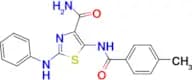 5-(4-METHYLBENZAMIDO)-2-(PHENYLAMINO)THIAZOLE-4-CARBOXAMIDE