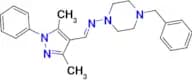 (E)-N-(4-BENZYLPIPERAZIN-1-YL)-1-(3,5-DIMETHYL-1-PHENYLPYRAZOL-4-YL)METHANIMINE