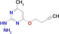 4-(but-3-yn-1-yloxy)-2-hydrazinyl-6-methylpyrimidine