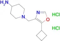 1-[(5-cyclobutyl-1,3-oxazol-4-yl)methyl]piperidin-4-amine dihydrochloride