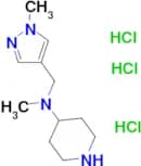 N-methyl-N-[(1-methyl-1H-pyrazol-4-yl)methyl]piperidin-4-amine trihydrochloride