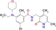 5-Bromo-N-((4,6-dimethyl-2-oxo-1,2-dihydropyridin-3-yl)methyl)-3-(ethyl(tetrahydro-2H-pyran-4-yl)a…