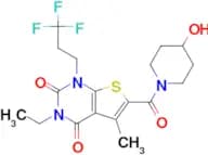 3-Ethyl-6-(4-hydroxypiperidine-1-carbonyl)-5-methyl-1-(3,3,3-trifluoropropyl)thieno[2,3-d]pyrimidi…