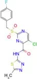 5-Chloro-2-((4-fluorobenzyl)sulfonyl)-N-(5-methyl-1,3,4-thiadiazol-2-yl)pyrimidine-4-carboxamide