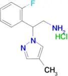 2-(2-fluorophenyl)-2-(4-methyl-1H-pyrazol-1-yl)ethanamine hydrochloride (1:1)
