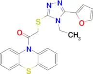 2-{[4-Ethyl-5-(furan-2-yl)-4H-1,2,4-triazol-3-yl]sulfanyl}-1-(10H-phenothiazin-10-yl)ethan-1-one