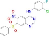 N-(3-Chloro-4-fluorophenyl)-6-nitro-7-(phenylsulfonyl)quinazolin-4-amine