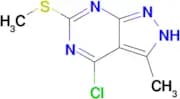 4-chloro-3-methyl-6-(methylsulfanyl)-2H-pyrazolo[3,4-d]pyrimidine