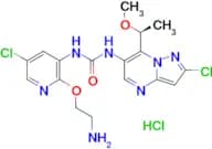 (S)-1-(2-(2-Aminoethoxy)-5-chloropyridin-3-yl)-3-(2-chloro-7-(1-methoxyethyl)pyrazolo[1,5-a]pyrimi…