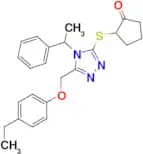 2-({5-[(4-ethylphenoxy)methyl]-4-(1-phenylethyl)-4h-1,2,4-triazol-3-yl}sulfanyl)cyclopentan-1-one