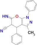 6-imino-3-methyl-1,4-diphenyl-1H,4H,5H,6H-pyrano[2,3-c]pyrazole-5-carbonitrile